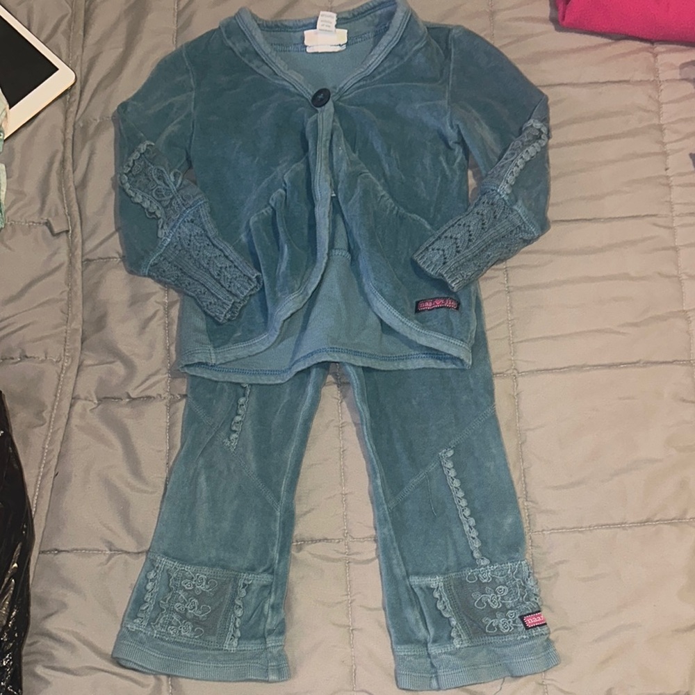 Blue Two-Piece Knit Set